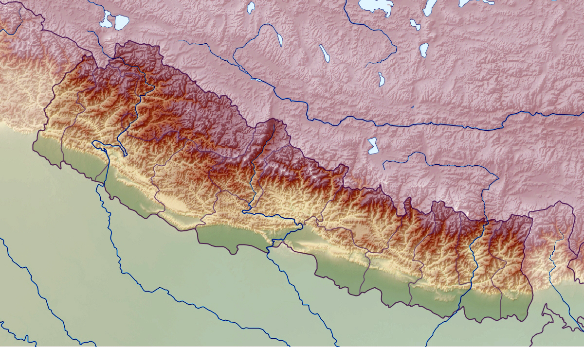 Физическая карта непала
