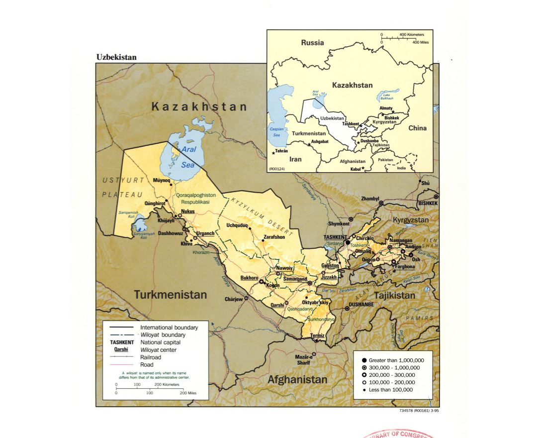 Физическая карта узбекистана на русском языке
